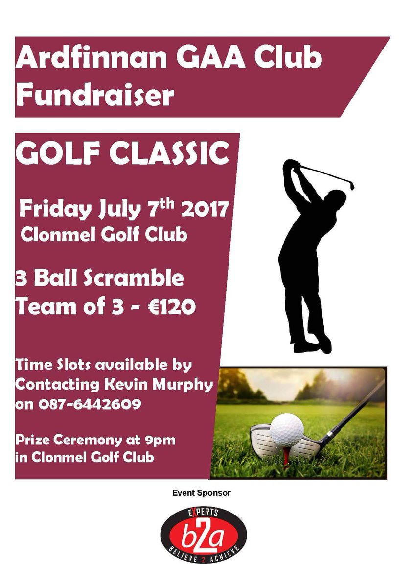 ArdfinnanGAA's tweet photo. Please RT lads for our upcoming FUNdraisers and get involved #GolfClassic #Mayhem July2017 https://t.co/iSsC7RkPGg