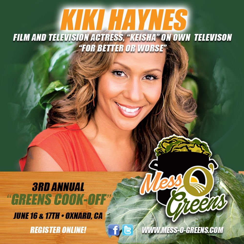 Join Celebrity Judge <a href="/iamkikihaynes/">Kiki Haynes</a> at this Year's Mess-O-Greens Cook-Off in #Oxnard #CA #juneteenth #Family #Fun #Retweet