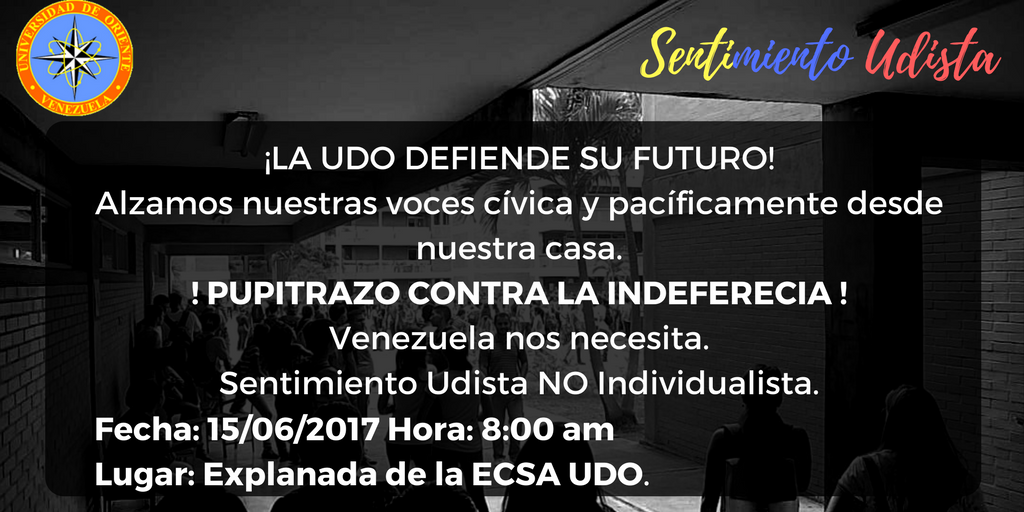 Sent_Udista's tweet photo. ¡La #UDOMonagas DICE PRESENTE! Acompañanos mañana a la actividad que estaremos realizando en nuestra casa de estudio. #SentimientoUdista https://t.co/UwDaxQHn4W