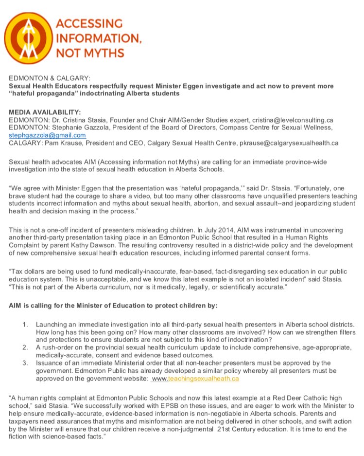 According2Luke's tweet photo. AB Catholic Trustees Assoc lobbying #abgov for own special Catholic curriculum - inc SEX ED!
via @AlbertaAIM  #abed #psbaa #ableg #abpoli https://t.co/qHS6yVzmek