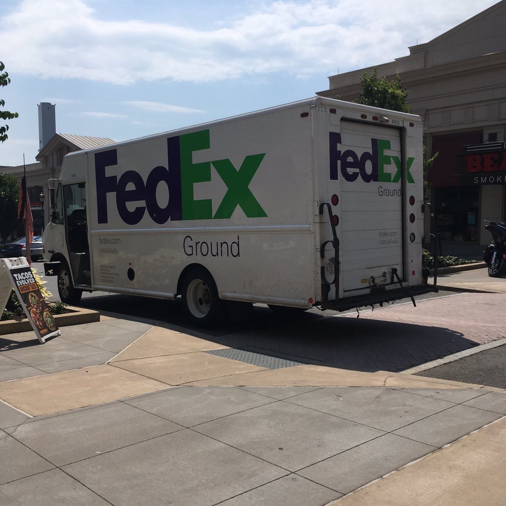 NotASpotHTFD's tweet photo. .@FedEx and @UPS seemingly un-caring about pedestrians with disabilities and in wheelchairs. https://t.co/PFWELUoTjY
