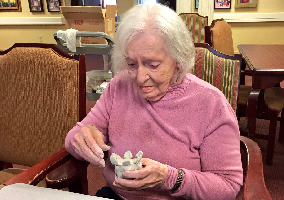 StMaryH's tweet photo. Residents on Legacy Lane enjoy working with clay #clayexploration #ENDALZ https://t.co/54W7nlHJIE