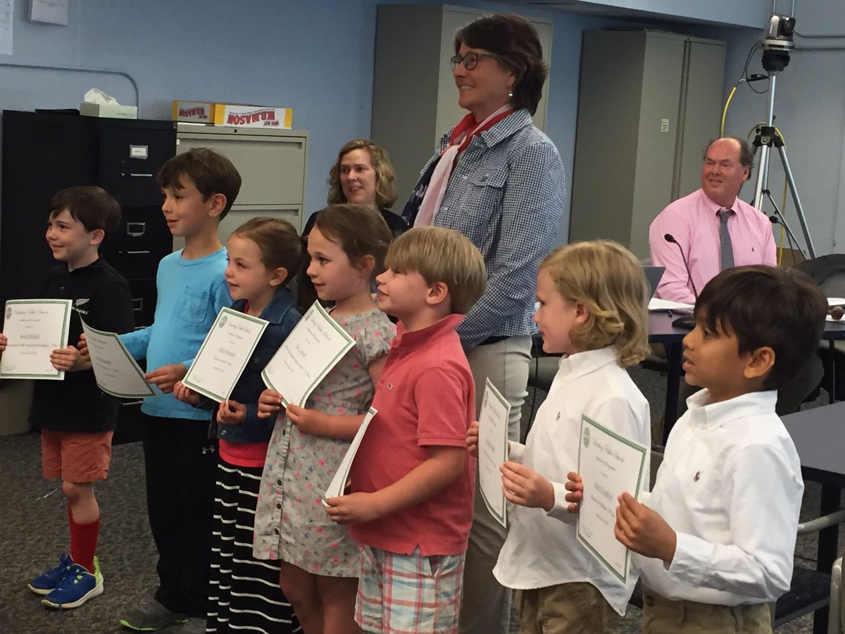 DuxAsstSuper's tweet photo. Kindergarten science fair winners are honored by the School Committee https://t.co/GzJOWudn09