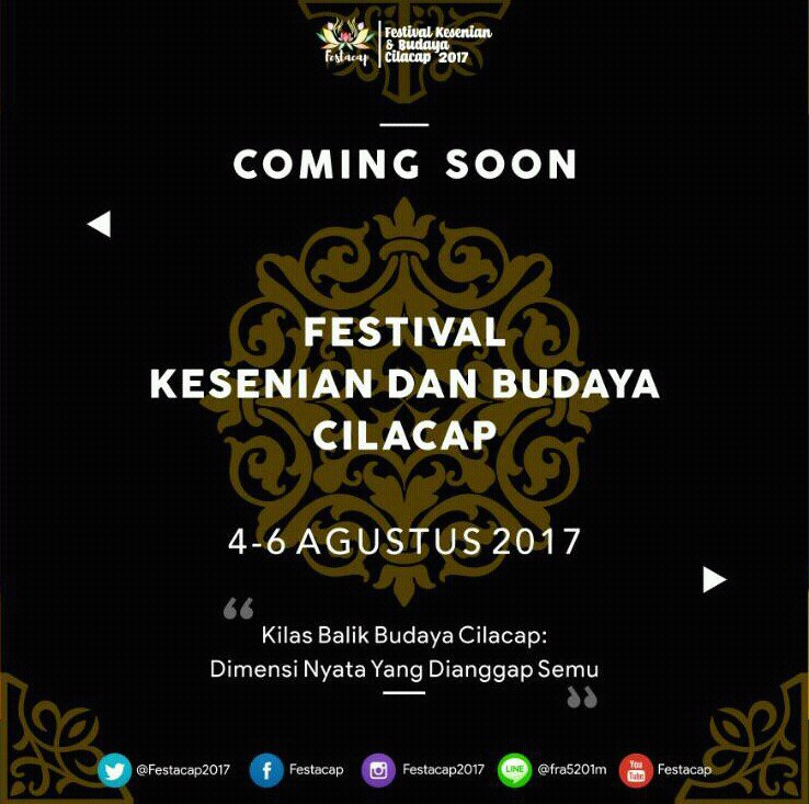 Festacap2021's tweet photo. Fb: Festacap
Line: @fra5201m
Ig : @festacap2017
Twitter: @festacap2017
Youtube: Festacap 

#Festacap2017
#NguriUriOra
#CilacapBercahaya https://t.co/64vFE5lpQf