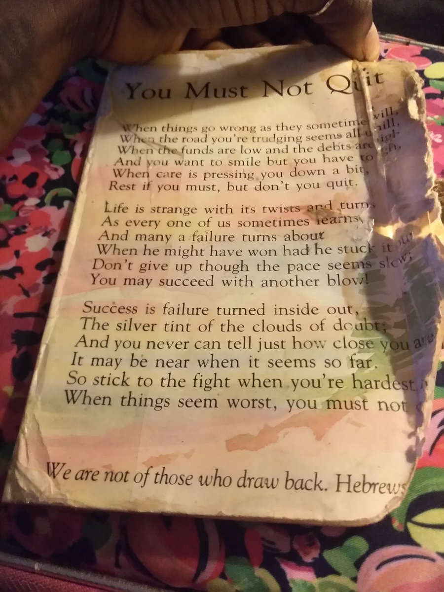 LoveAuset's tweet image. Whenever I feel like giving up, I read the card I found from my G-ma after she passed.She raised me to never quit.I miss her so bad #RipJean