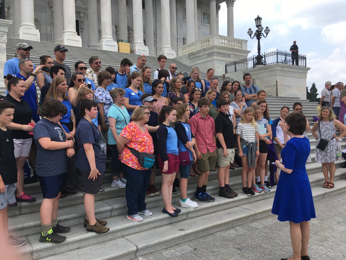 NHDinMaine's tweet photo. We had an opportunity to meet Senator Collins today. We surprised her with a Margaret Chase Smith button too! https://t.co/cAGZutydGe