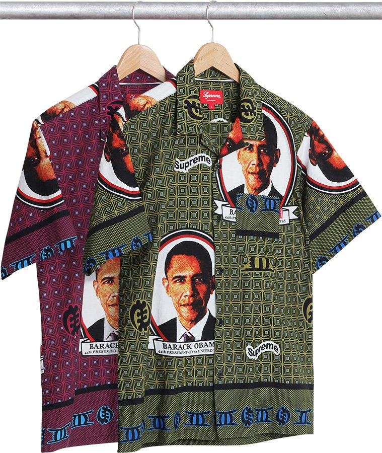 obama wearing supreme shirt