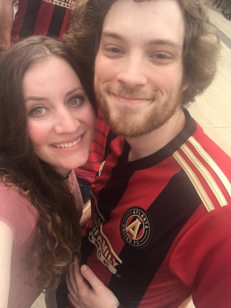 These faithful <a href="/ATLUTD/">Atlanta United FC</a> fans are celebrating 2 years of marriage by standing out in the rain #letusin #cantaffordabackupplan