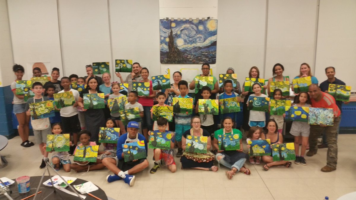 Starry night Family Paint <a href="/HawthorneSchool/">Hawthorne School</a> #TeaneckSchools. Thanks,  Ms. Meller!