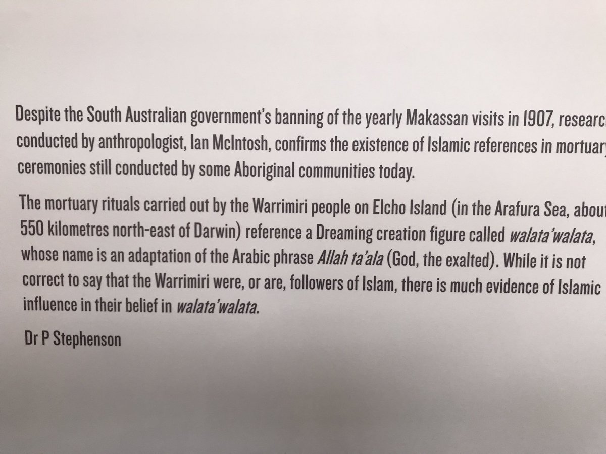 Firanda_Andirja's tweet photo. Ternyata...para nelayan dari MAKASSAR yang pertama membawa Islam ke Australia (Islamic Museum of Australia, Melbourne) https://t.co/OQowp1tZ72