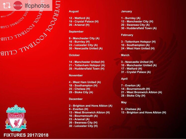 999sclub's tweet photo. Jadwa pertandingan Liverpool FC musim 2017-2018 #YNWA https://t.co/aDUEXgIQFT