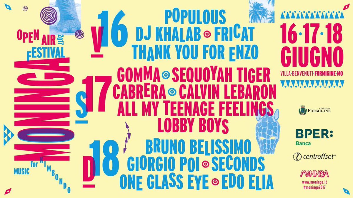 VFormigine's tweet image. #moninga open air #festival 16-18 giugno a Villa Benvenuti a #formigine #visitformigine visitformigine.it