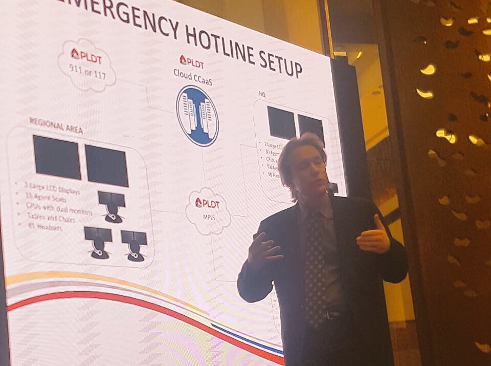 PLDTEnterprise's tweet photo. Steve Dellutri, CTO of Enghouse Interactive, on emergency response readiness through 911 emergency hotline #PHDigicon2017 #EXRedefined https://t.co/Wc03N1vb64