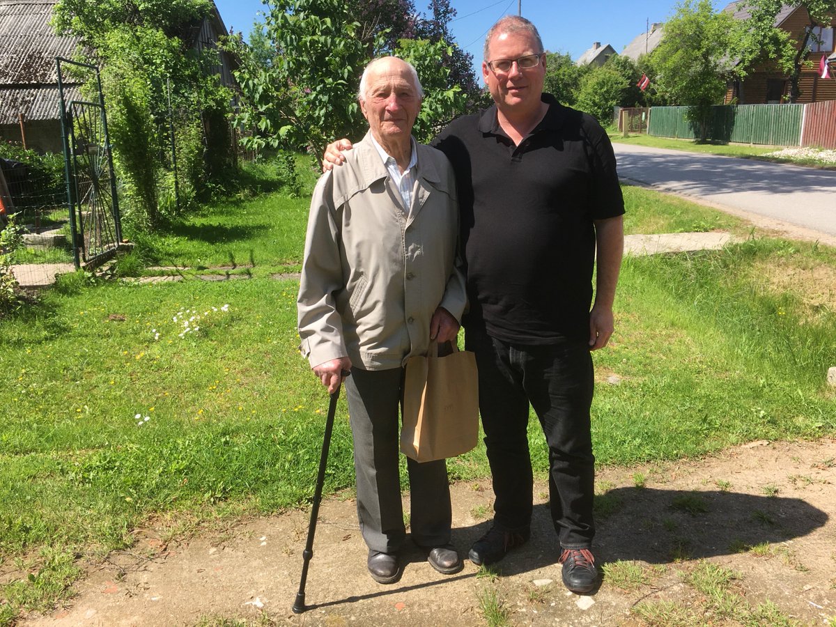 VinceHuntAuthor's tweet photo. Kuldiga book launch, Latvia: 'I hope I live to see it published' said veteran Antons when we talked for Blood in the Forest. He did - 96! https://t.co/9oYUtR1Crg