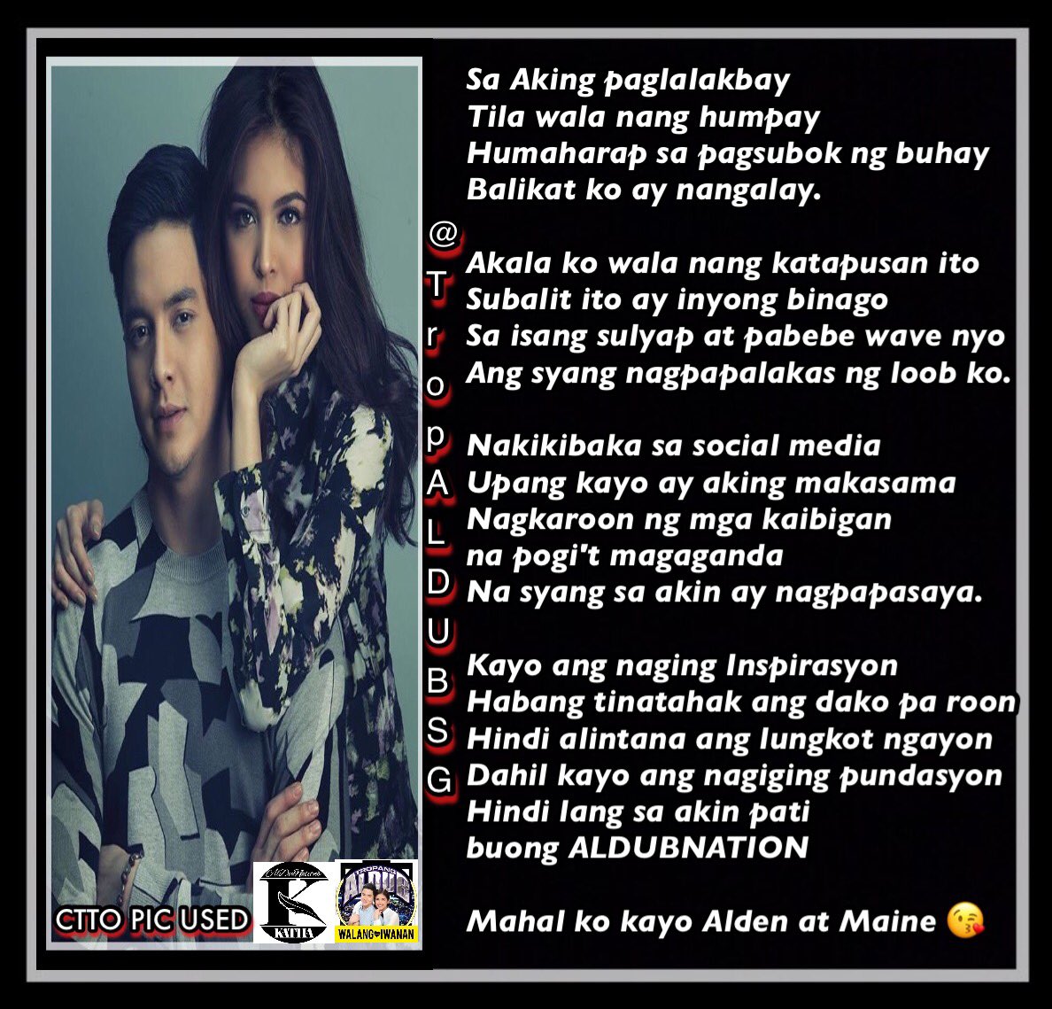 Avi1jen's tweet photo. @2SCAR_lettSG @joeito66 @PIADBRAT @lenm_ms @aileen_ilagan @easysey15 @mclarck16 @cobiekyle15 @kauwri06 @HusayAldub @Hugotera_0608 @pyusjafeynk @KATHA_ADN @OMG25_MASS @ofctrendsetter @MaidenGraffix @OFCALDubKoTo @ALDUBHashtagSQ @TropALDUB @AlDubBigBoyz @AlDubBigGirlz @ALDUBVISAYAS @angelz_spicez @TropALDUBSG @ofcnewscaster @AMInaticsOFC @BiveMarivic @Avi40Andy @Alex_znarf099 @M00z3_19 @WhilczelCanlas @DJGraphicsArts @JonhDelacruz @AIFam16 @Avi34Ryan @GaMaoyKo @sniper0729 @irmaroxas3 @lovers_feelings @sakurakharel @AldubAbeth @viaaramil @aldubmaiden ALDUB
katha ni @TropALDUBSG 

#ALDUB100thWeeksary 
@JulietJeriel @AIFam16 @WhilczelCanlas @PIADBRAT 
@TropALDUBBAGUIO @TropALDUB https://t.co/Pb3Ma7xrjG