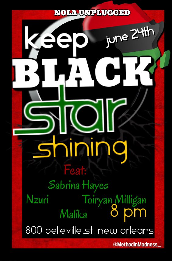 nola_unplugged's tweet photo. NOLAUNPLUGGEDevents PRESENTS Sabrina Hayes live @blackstarcafe June 24th 8pm ! #keepBlackstarshining ✨ https://t.co/Fbp8zGJKPK