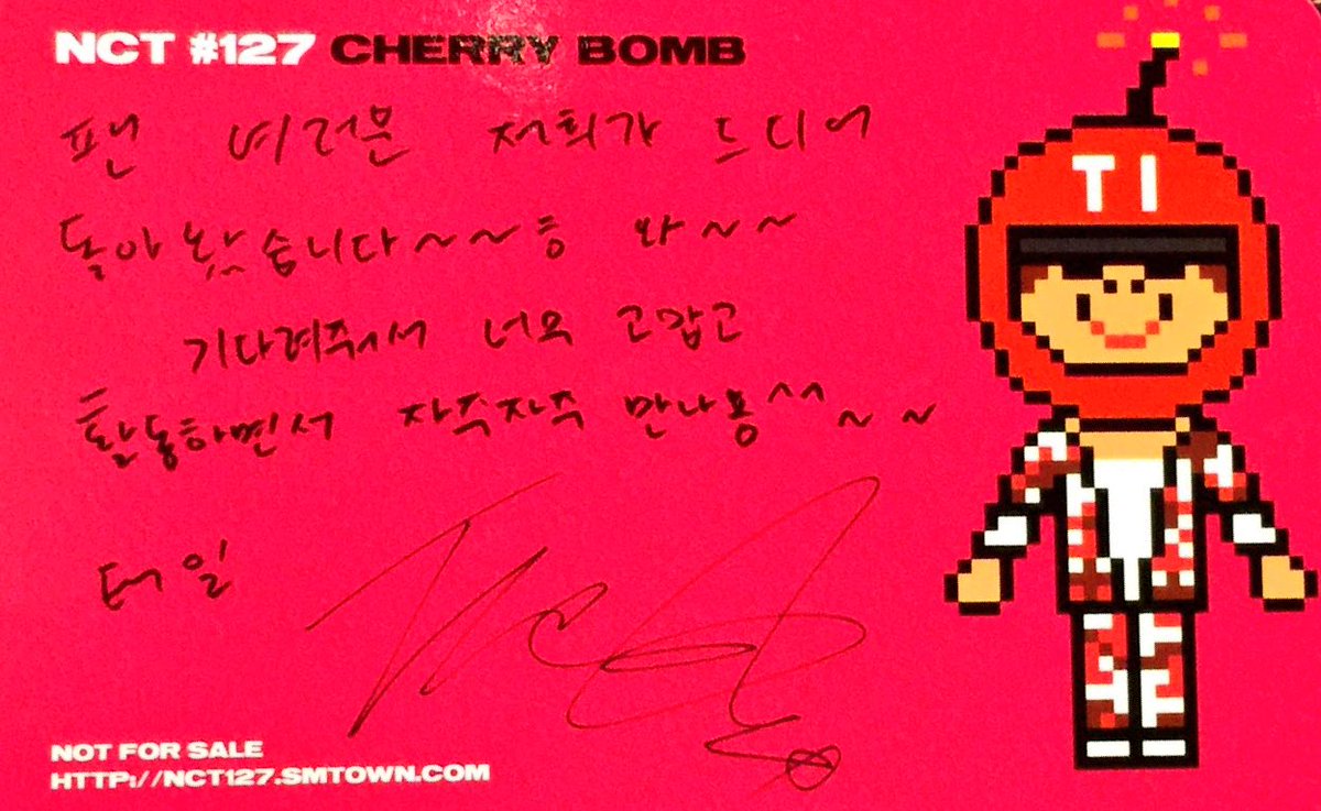 _yade__'s tweet photo. 170615 Taeil's Cherry Bomb Photocard Message

cr: nct_holol &amp; moonandwin https://t.co/X5hRmxQpQb
