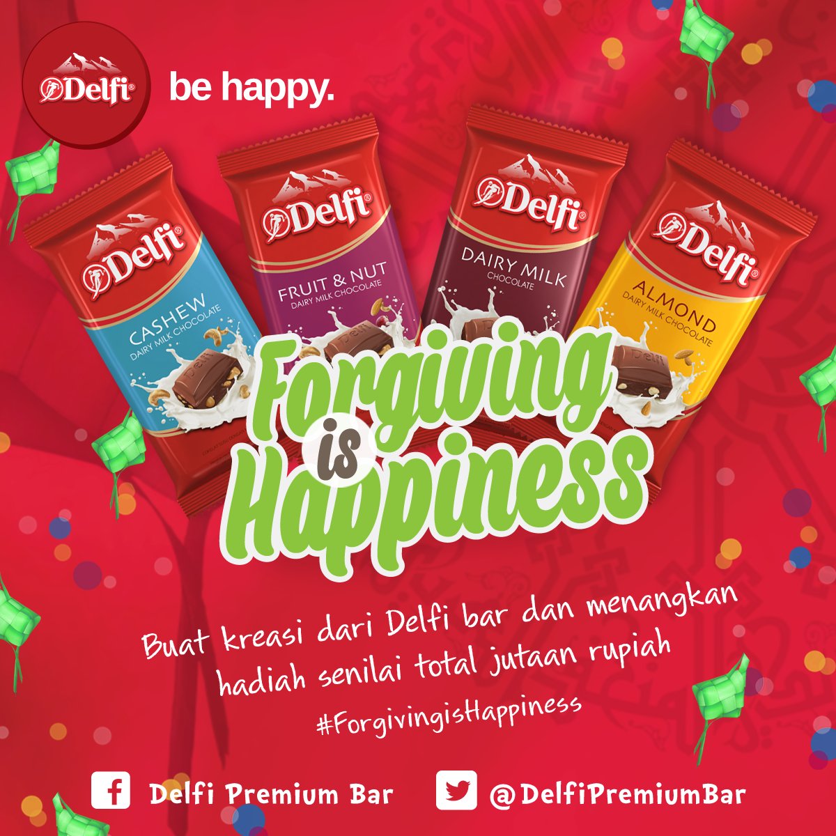 DelfiPremiumBar's tweet photo. Akan ada 5 orang yang berkesempatan memenangkan hadiah spesial dari Delfi bar. RT kalau kamu mau jadi salah satunya. #ForgivingisHappiness https://t.co/DIDnvieat6