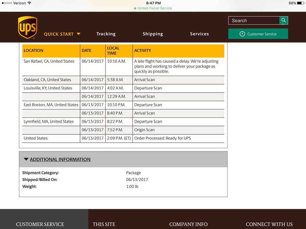 KirMennetti's tweet photo. Another #fail by @UPS #notacceptable https://t.co/wzbeUrJvxA