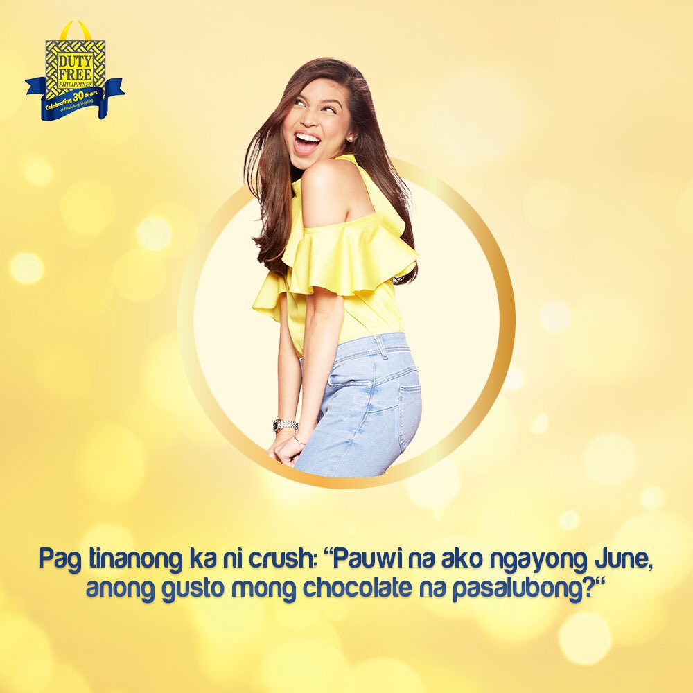 dutyfreephils's tweet photo. Tag mo si crush na malapit na umuwi, para magmadali siyang pumunta sa Duty Free! #ALDUB100thWeeksary #DFP30 #DutyFreeMaineEvent https://t.co/2awPVLUezG