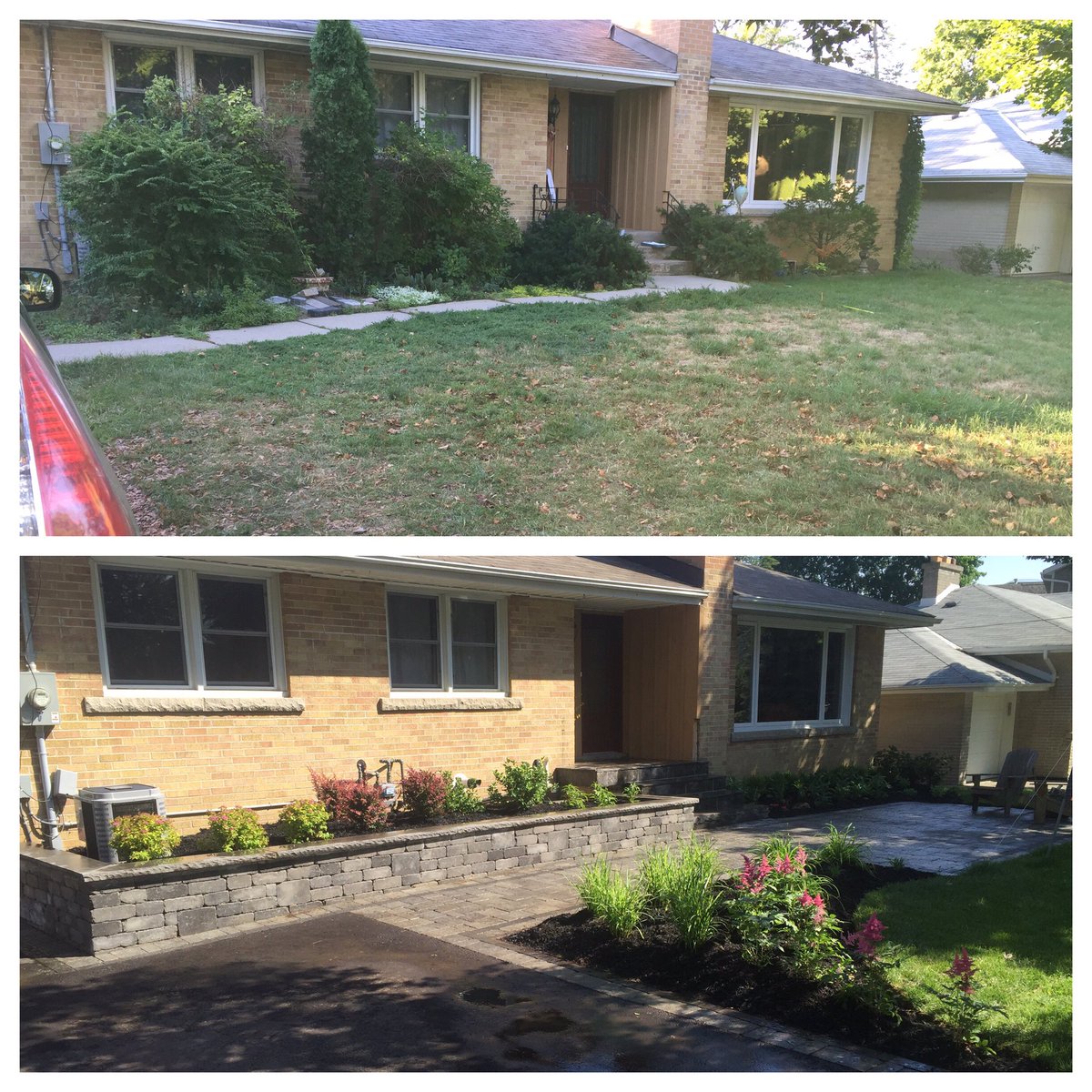 GoRedbeard's tweet image. Before / After - Brooklyn Pelee interlocking/stone manor wall @ArmtecLP