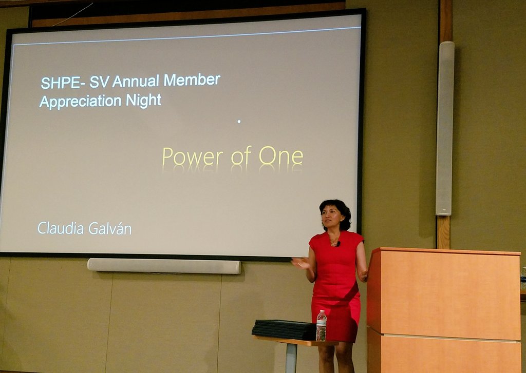 luza_jaramillo's tweet photo. Getting inspired by the amazing @cgalvan at @SHPESV Member Appreciation Night @LatinasInC #WomenInSTEM https://t.co/1FtyzHvqfh