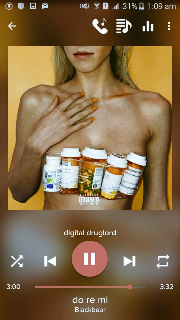 Listened 🎧 to @iamblackbear for the 1st time. 😱 Binged #DigitalDruglord & I'm hooked. ♥ Favorites: