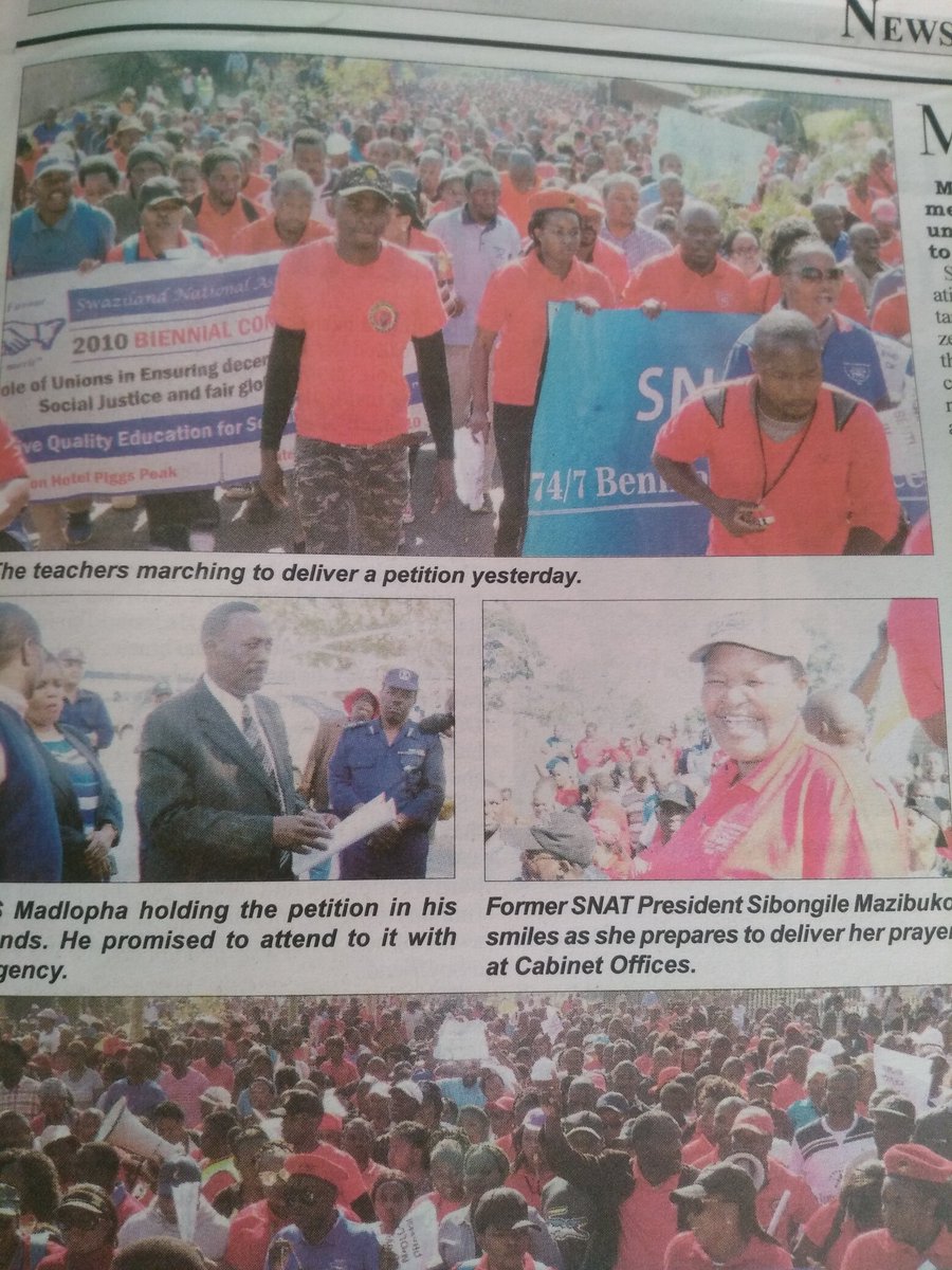 LabourSD's tweet photo. Media Coverage of teachers protest March in Mbabane yesterday.#timesof swaziland. https://t.co/KeGq5fbFu9