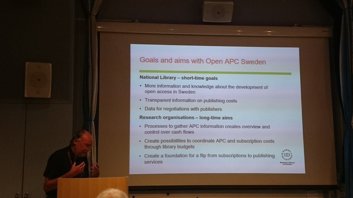 tullemich's tweet image. @UlfKronman presenting #openapc work in Sweden. See stats so far here: github.com/Kungbib/openap… #nordlicoa17