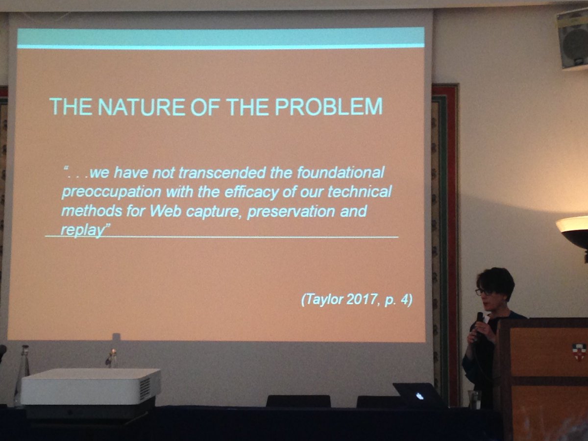 schambers3's tweet image. Collection development of web-archives is under-theorised at the moment says Pamela Graham #WAweek2017