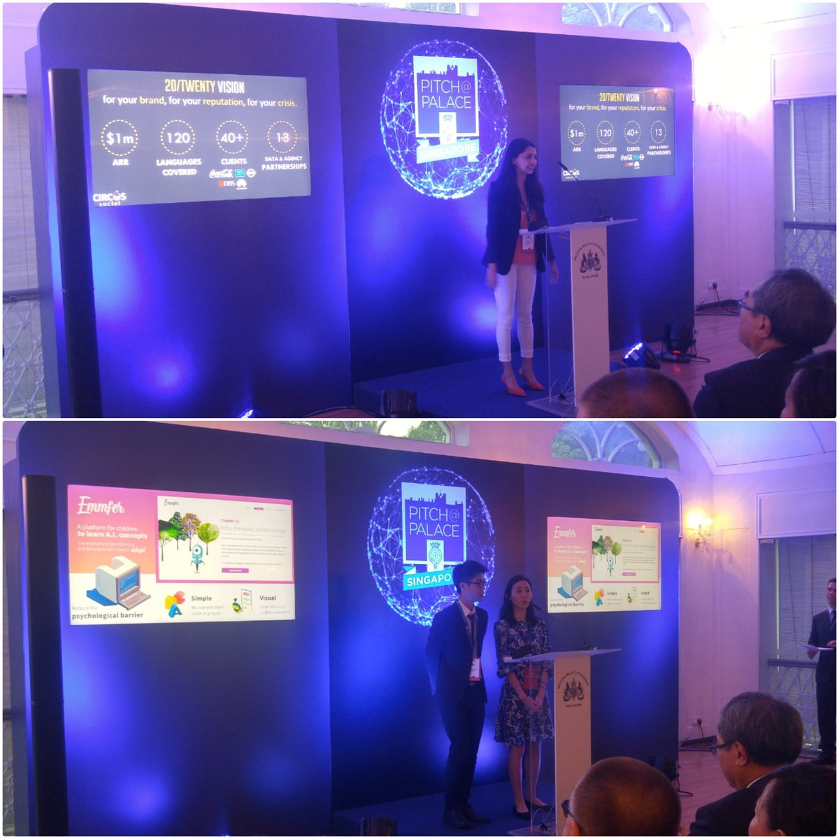 UKinSingapore's tweet photo. #Singapore entrepreneurs w/ their creative ideas at #pitchatpalace @CircuslSocial @thecontentco @heyjumper @parknparcel @petwidget &amp; Emmfer https://t.co/nUeFsKWOLs