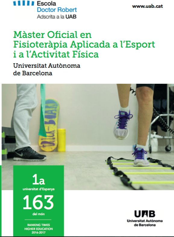 Montse Pujol Marzo (@pujolmarzo) on Twitter photo Nou Màster Oficial en #Fisioterapia de l'Esport a la <a href="/UABBarcelona/">Universitat Autònoma de Barcelona</a> (goo.gl/ZfCMc8). Nou Màster Oficial en #Fisioterapia de l'Esport a la <a href="/UABBarcelona/">Universitat Autònoma de Barcelona</a> (goo.gl/ZfCMc8).