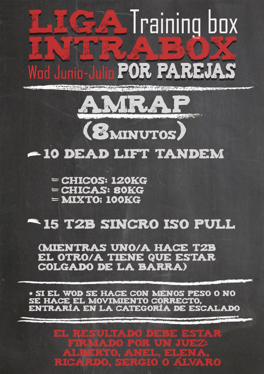 AecTBox's tweet photo. #Liga #INTRABOX #TrainingBox #PorParejas #Wod #Junio #Julio #CrossFit #Amrap #DeadLift #T2B #rx #escalado https://t.co/E9DUPBkLLJ