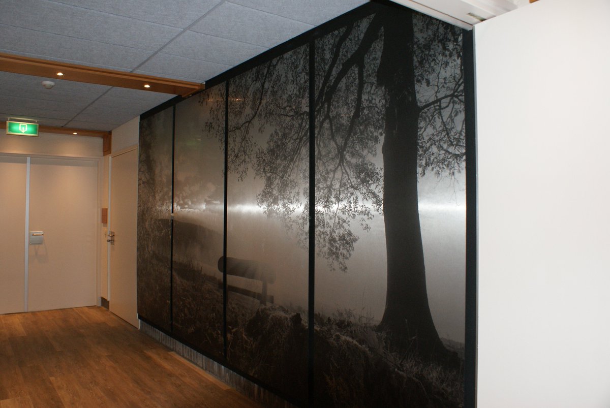 4 panelen geprint op brusched aluminium voor een unieke look.
