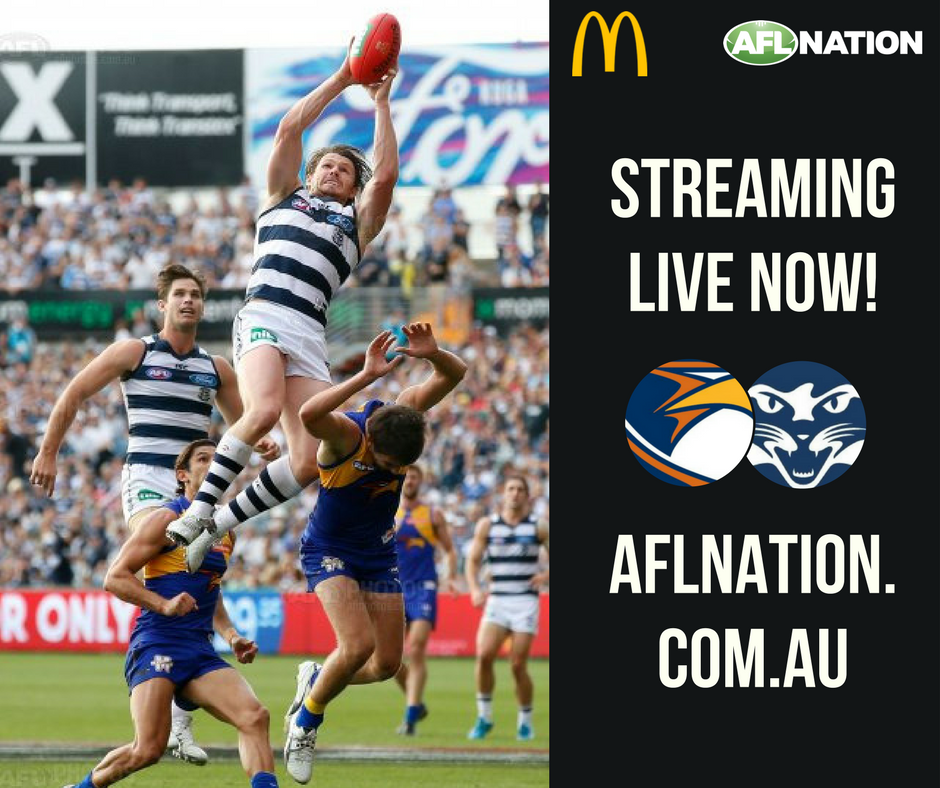 1629senSA's tweet photo. @WestCoastEagles v @GeelongCats is LIVE NOW! 

Streaming at - https://t.co/l982MyNshq https://t.co/pdhovIGT7p