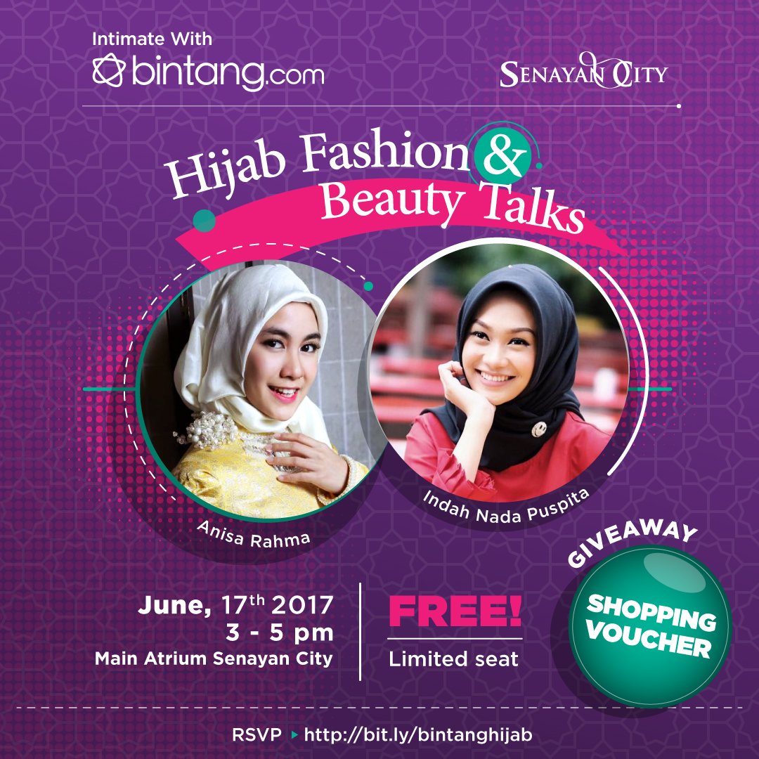 bintangcomID's tweet photo. Ikutan Intimate with Bintang bersama @AnisaRahma_Adi &amp; Indah Nada Puspita, 17 Juni 2017 di Senayan City! Daftar: https://t.co/EqOW6vOyDS https://t.co/0Kksmb8rqs