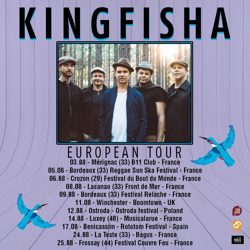 Venus tout droit d'#australie, retrouvez Kingfisha sur les routes européennes! 
Ne ratez pas leurs dates et découvrez leur puissant reggae.