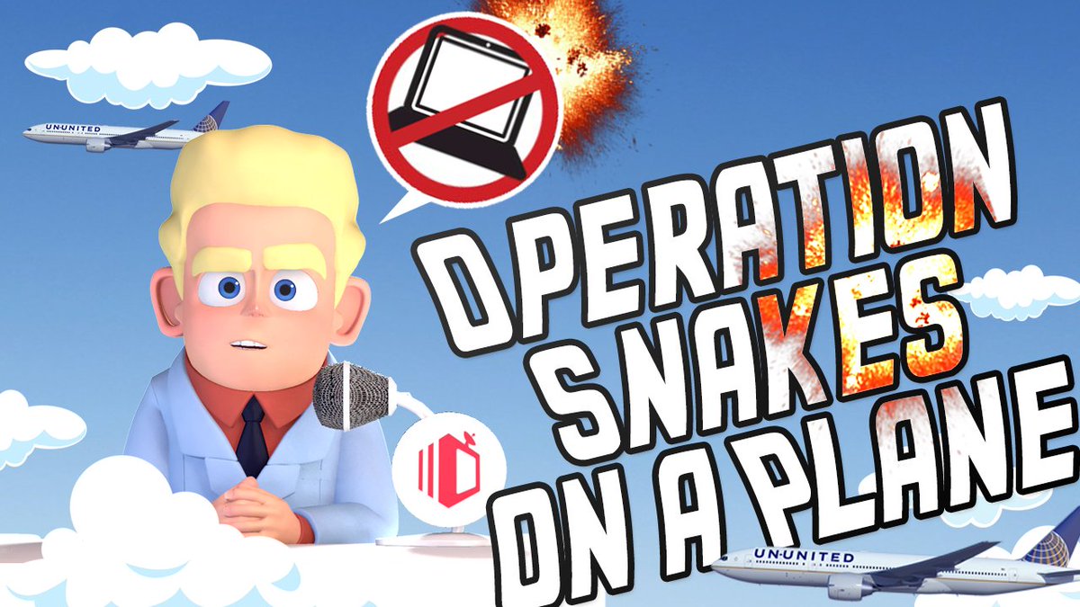 DailyBake_News's tweet photo. 'Operation Snakes on a Plane' The 3D Animated Bake on the US Airlines Laptop ban is live on YouTube. https://t.co/znhxQXxXjI https://t.co/9UmyYCh74Q