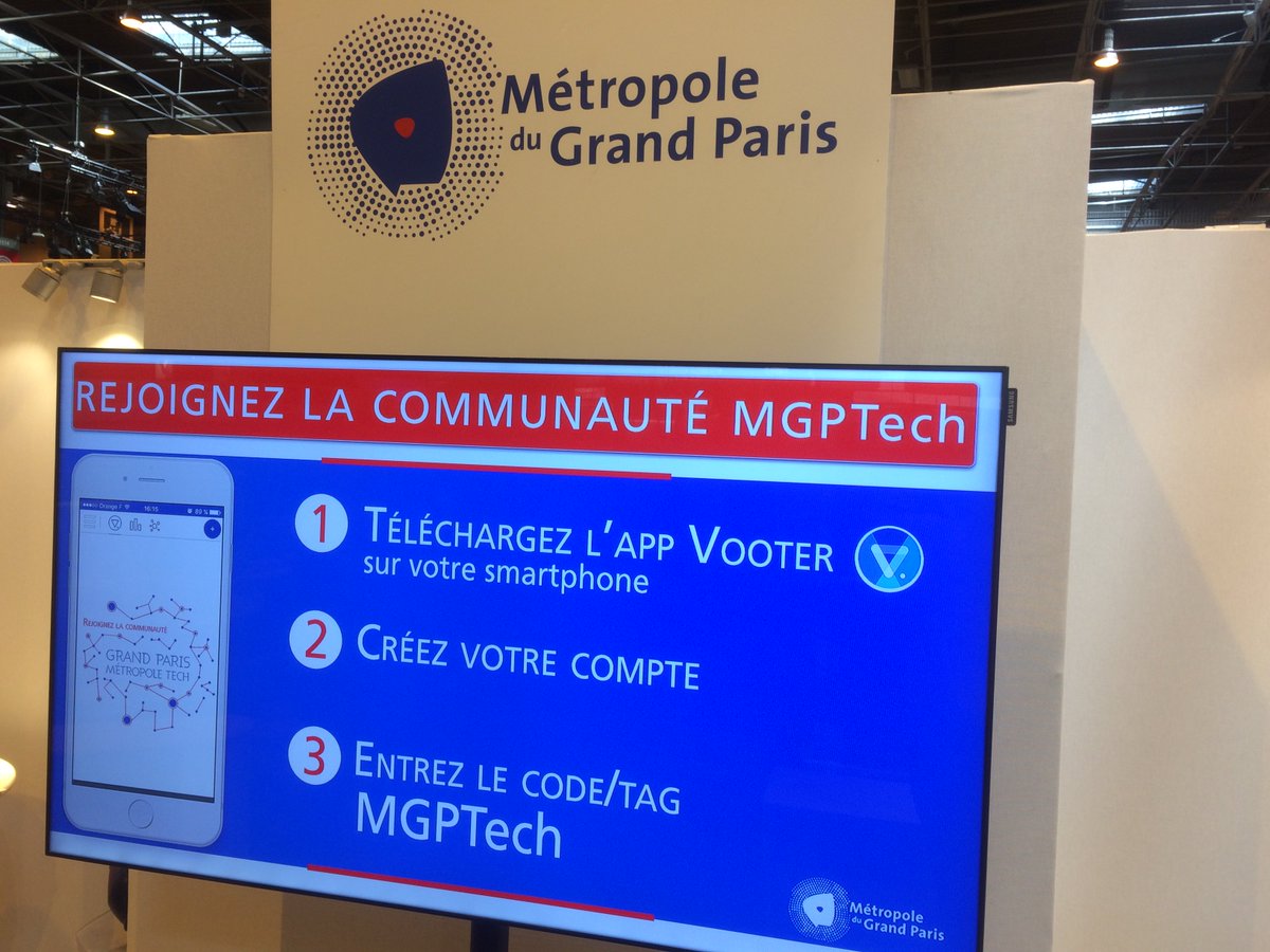 GrandParisMGP's tweet photo. Lancement de la communauté #MGPTech @VivaTech! Retrouvez-nous au stand C22 ou via app @vooter_world https://t.co/5PmRbrFGVB
Code/tag MGPTech https://t.co/PlZ1qgOCGS