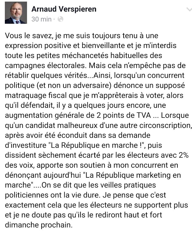 ArnVerspieren's tweet photo. Rétablir quelques vérités !
 #Circo5907 #LaRépubliqueEnmarche #Législatves3017
@VDNRoubaix https://t.co/lwG6itc9HW