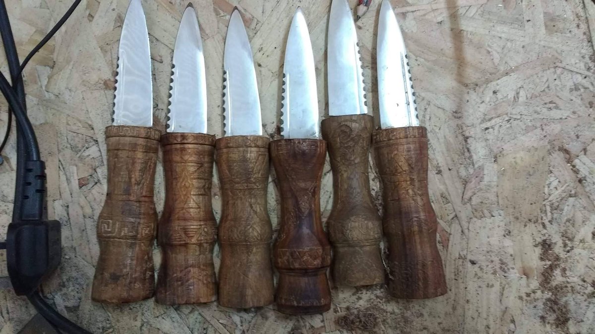 SmithInScotland's tweet photo. One Dirk and six Sgian Dubhs ready to go the #reddragontourney in Wales. Good luck to all competitors. https://t.co/hNrKFnccxB