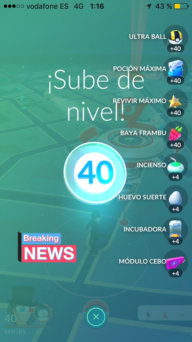 M4GR5's tweet photo. WuOu 14/06/2017 01:16 Am #TL40 🥇😈💪🏻✌🏻😎🤠😼🏆👏🙌 ChiClinChiclin #PokemonGo @pokemongoLDN_ @PokeTweedC @SamuraiBirdee @DeadGuyPlays @PokemonGoApp https://t.co/WrWkSxeDAA