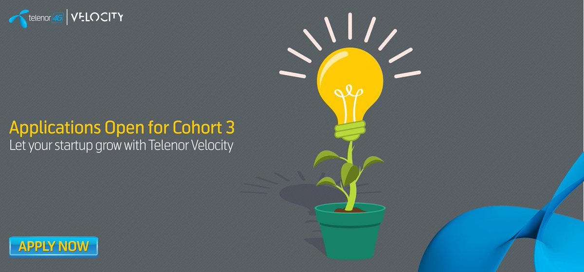 TelenorVelocity's tweet photo. Here's your chance to become a part of Telenor Velocity's Cohort 3.

Applications open! 
https://t.co/tzEjnEmp9j

Apply before 15th July https://t.co/4cKhL495Jw