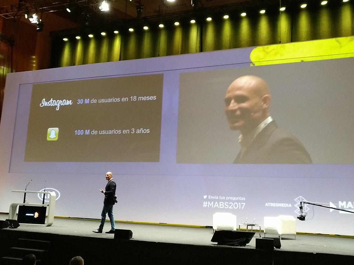 CongresoMABS's tweet photo. "Cuando aparece una tecnología se impone con magnitudes cada vez mayores" el caso instagram @BernieHernie #MABS2017 https://t.co/hF9NGIqNWN