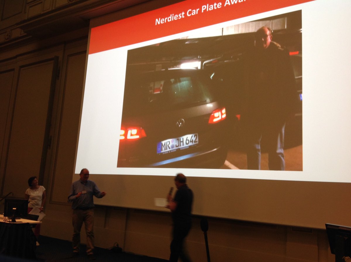 EvolvedBiofilm's tweet photo. Prize for the "nerdiest number plate" goes to Erhard Bremer
#BacillusJoke #JH642 #JamesHoch
#GramPos2017 https://t.co/uVCZmiMkSq