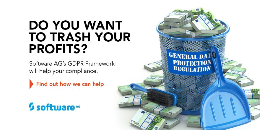 SoftwareAG's tweet photo. Discipline your approach to #GDPR by prioritizing your initiatives. Join us on June 22 to learn more: https://t.co/Varjq3zXGK https://t.co/PTIJKXxRRv