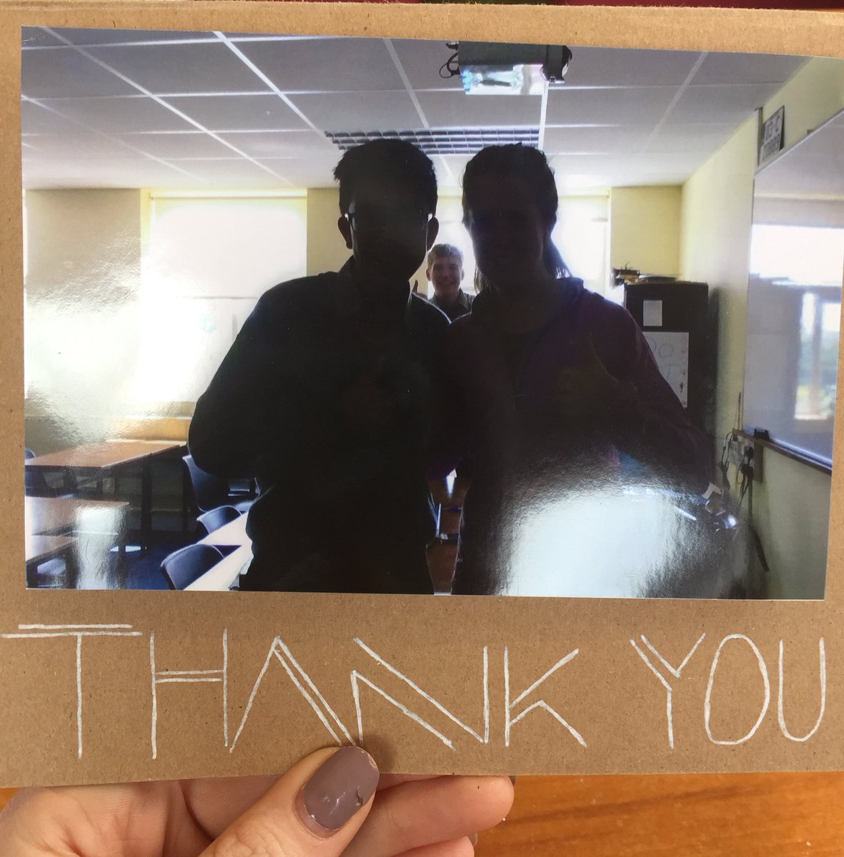 amymoriarty91's tweet photo. Pleasure having you in Colaiste Muire this year @rithik_ma. What a thoughtful card to receive. Have a fantastic summer in Germany #upkerry https://t.co/5sGaFLjyNp