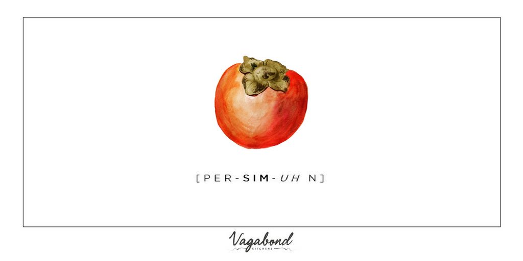 Persimmon; the edible fruit of a number of species of trees in the genus Diospyros. When ripe, the fruit is sweet and tangy in taste.