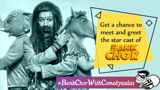 ShemarooComedy's tweet photo. Come on people, are you not excited to meet the star cast of #BankChor?? 
RT and spread. #BankChorWithComedywalas
#Contest #ContestAlert https://t.co/Rz6PYDMsae