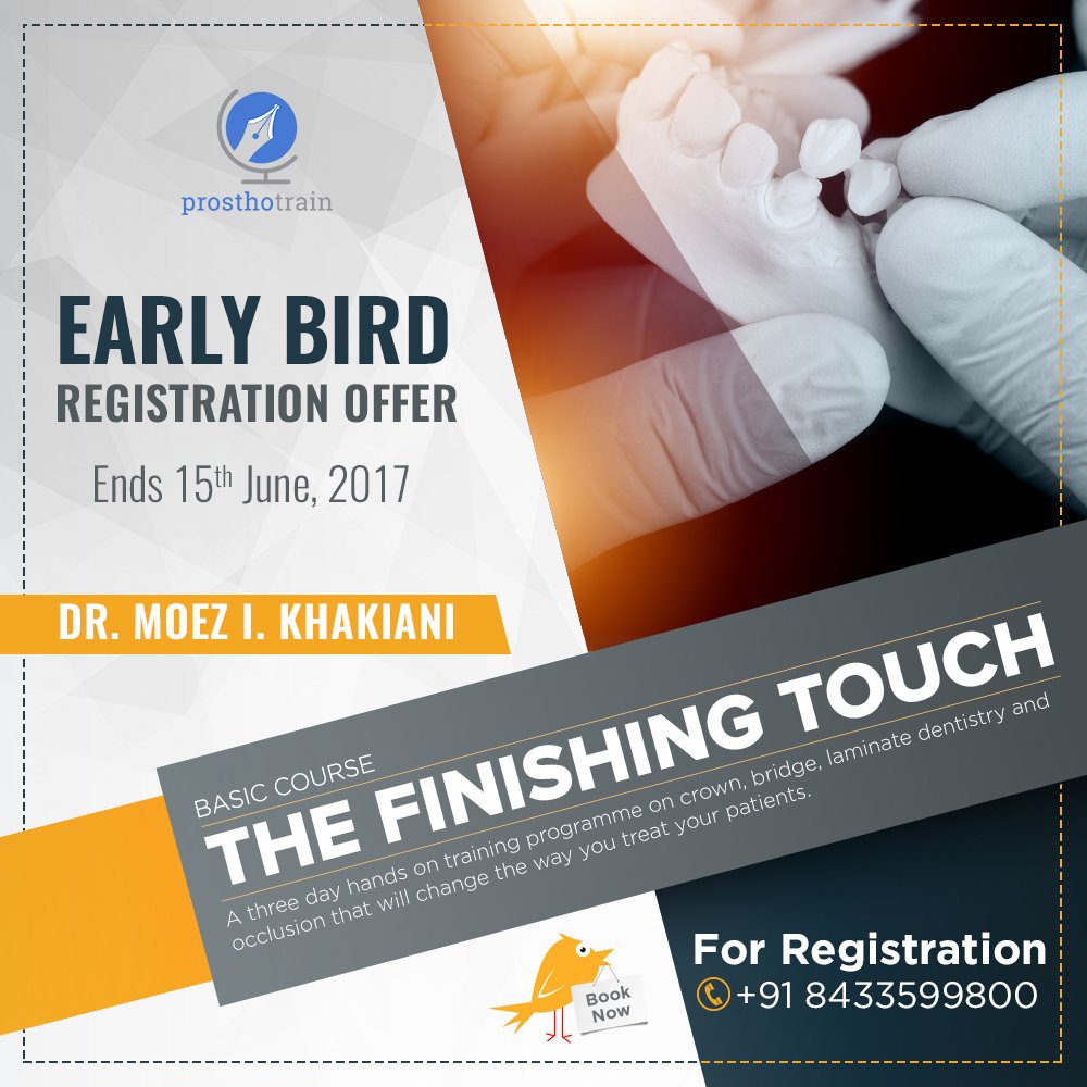 Last day to avail the Early Bird Registration Offer 
Call: +91 8433599880.
#dental #dentalevent #Dentist #dentistry #dentalhealth